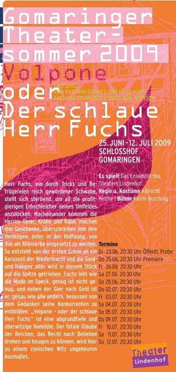 Flyer Theatersommer Din lang NACHDRUCK:9,9 x 21 cm - DEKART