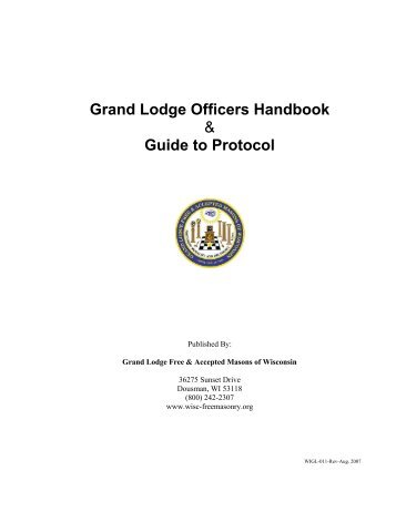 Grand Lodge Officers Handbook & Guide to Protocol