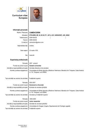 CVeuropas Dorin_Camen_ro_RO.pdf - Universitatea de Stiinte ...