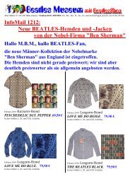 InfoMail 1212: Neue BEATLES-Hemden und ... - Beatles Museum