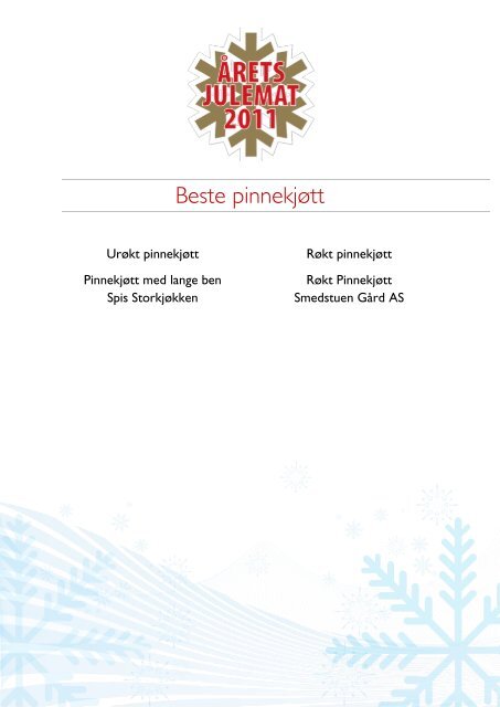 Resultatliste Ãrets Julemat 2011