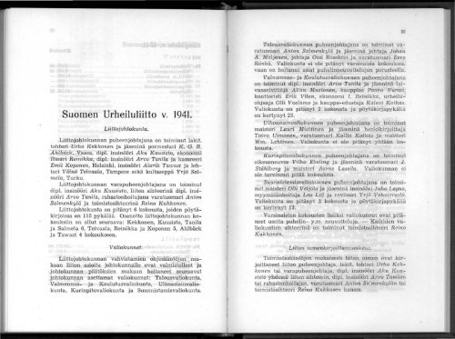 Suomen Urheiluliitto v. 1941.