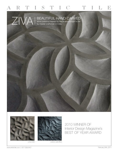 ZIVA BEAUTIFUL HAND CARVED 2010 WINNER OF ... - Artistic Tile