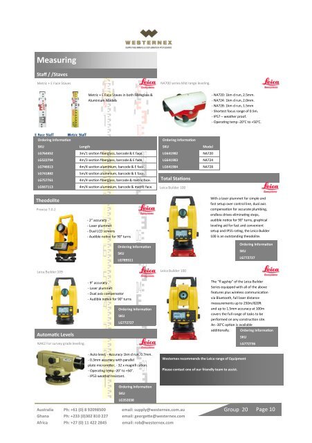 Civil W orks Civil W orks Civil Works Group 20 - Westernex