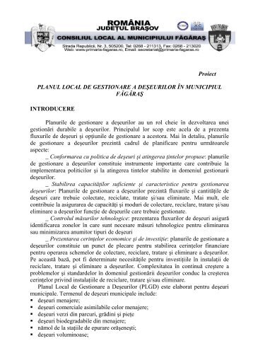 PRIMÄRIA MUNICIPIULUI SALONTA - Primaria Municipiului Fagaras
