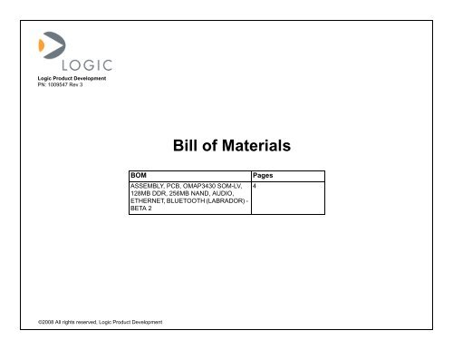 Bill of Materials