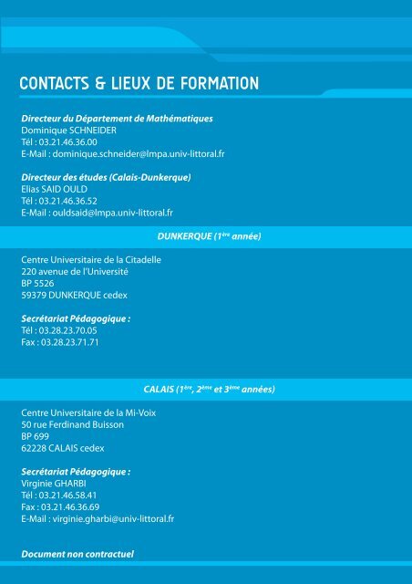 Licence MathÃ©matiques - UniversitÃ© du Littoral-CÃ´te-d'Opale