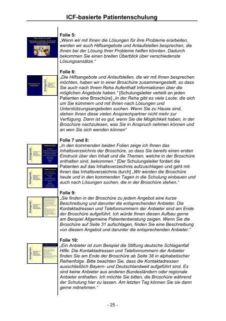 ICF-basierte Patientenschulung Manual