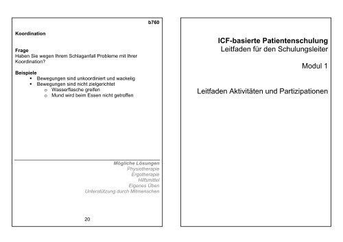 ICF-basierte Patientenschulung Manual