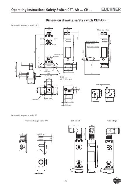 Operating Instructions Non-Contact Safety Switch CET.-AR-...-CH ...