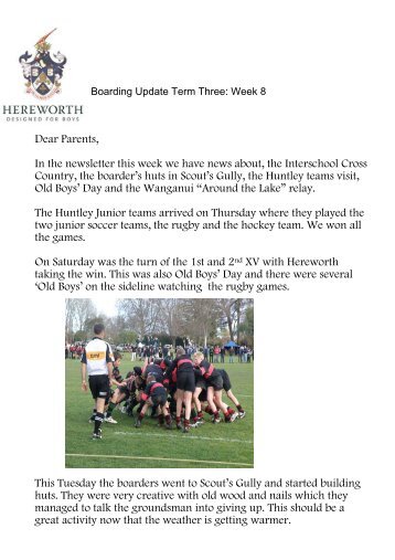 Week 8 - Hereworth School