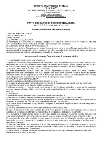 PATTO EDUCATIVO DI CORRESPONSABILITA'