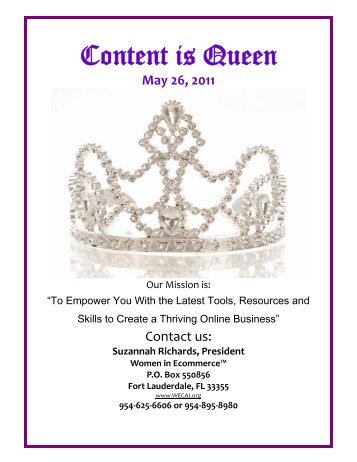 Content is Queen - Women In Ecommerce