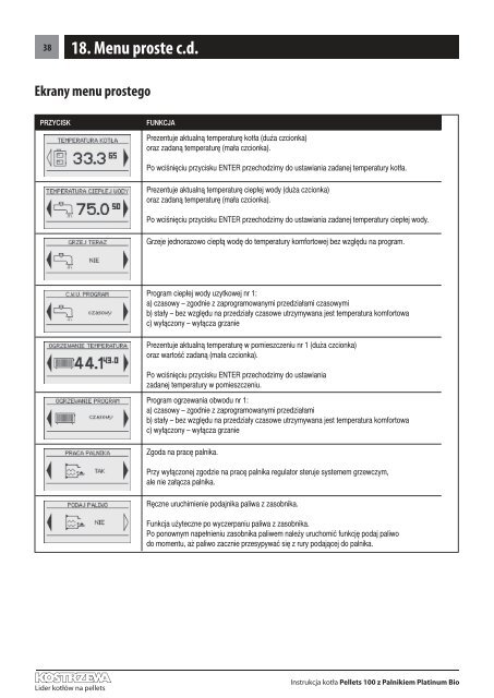 instrukcja montaÃ…Â¼u i obsÃ…Â‚ugi kotÃ…Â‚a Pellets 100 - Polmark