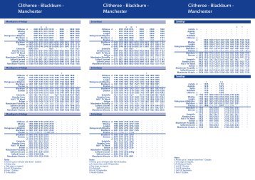 Clitheroe - Blackburn - Manchester Clitheroe ... - Northern Rail