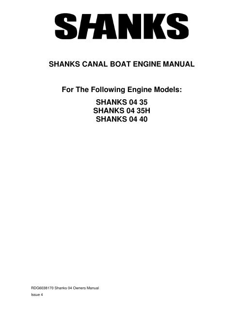Shanks Owners Manual (04 Build) 35, 35H & 40 (PDF) - EP Barrus