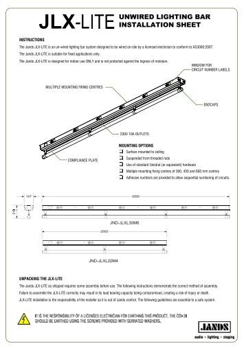 JLX-LITE Installation Sheet - Jands