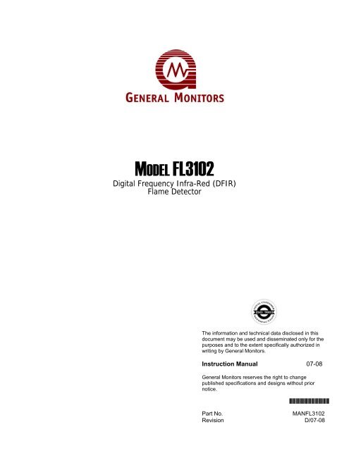 Simark Controls FL3102 DFIR Flame Detector Manual - Simark Controls