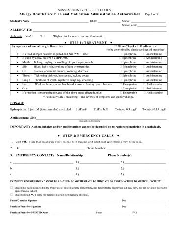 Allergy Action Plan Insect Allergy Emergency Action Plan Pdf Download Action Plan For Fpies Allergy Care Plan Template