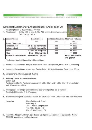 Datenblatt Adlerhorst "Ehringshausen" Artikel ... - HST Spielgeräte