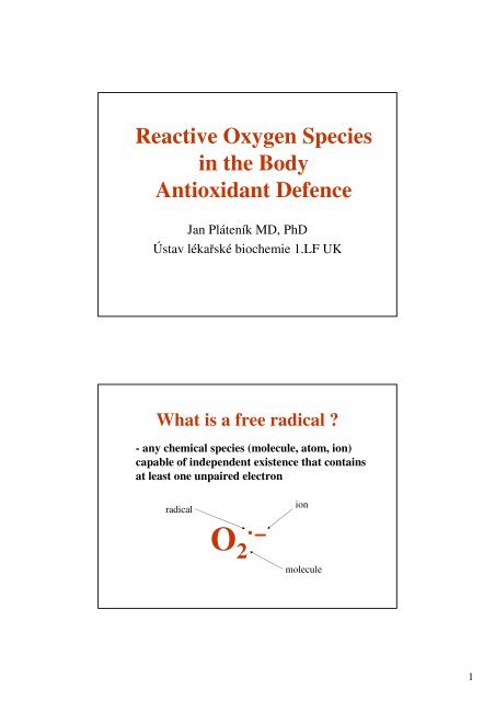 What Is A Free Radical - Ãstav lÃ©kaÅskÃ© chemie a biochemie