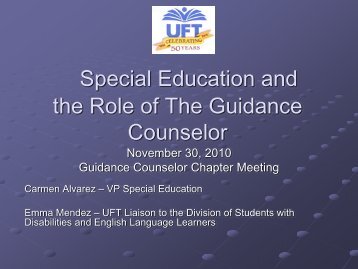 Special Education and the Role of The Guidance Counselor