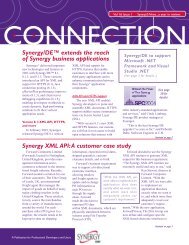 Synergy XML API: A customer case study Synergy/DE ... - Synergex