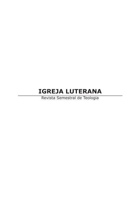 IGREJA LUTERANA - SeminÃ¡rio ConcÃ³rdia