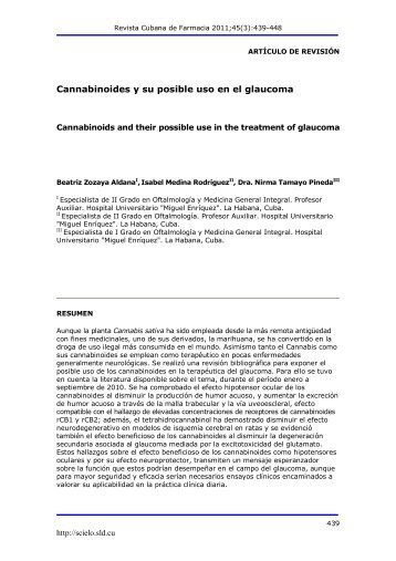 Cannabinoides y su posible uso en el glaucoma - SciELO - Infomed