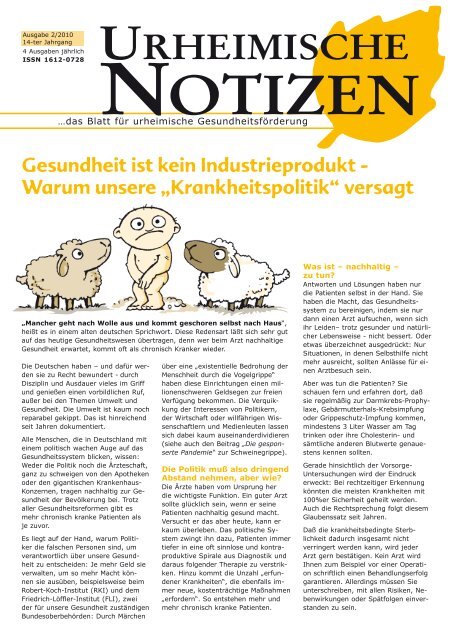 komplette Ausgabe als PDF-Download - Urheimische Notizen