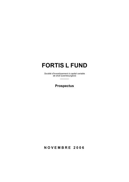 FORTIS L FUND - Haussmann Patrimoine