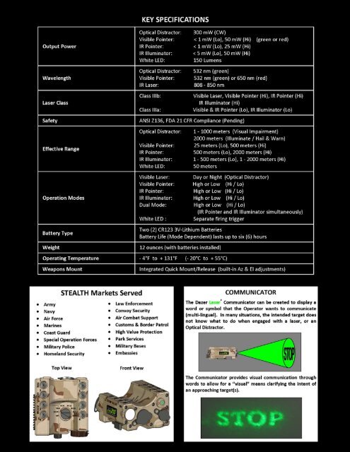 Download Dazer Laser® STEALTH Brochure - Laser Energetics