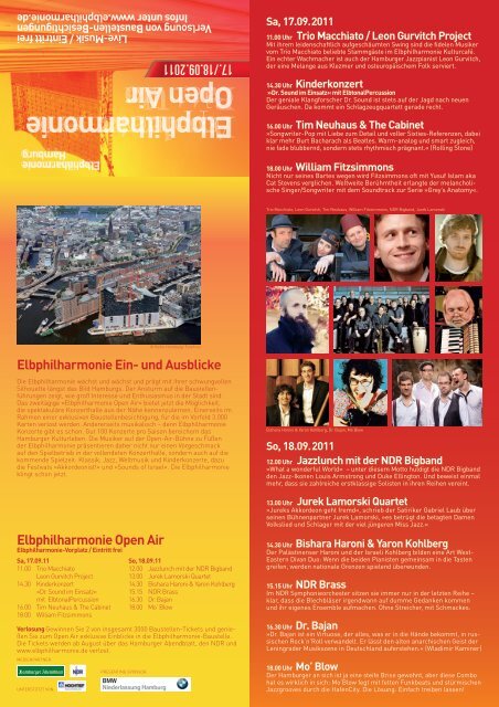 Programmflyer zum Download - Stiftung Elbphilharmonie Hamburg