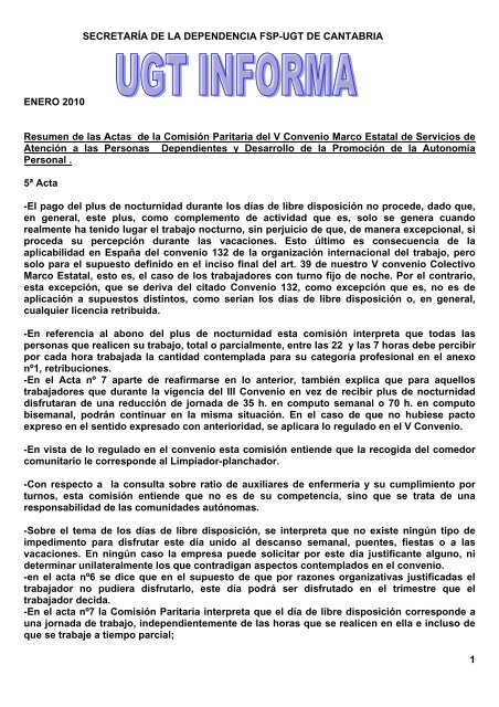 las Actas de la ComisiÃ³n Paritaria del V de ...