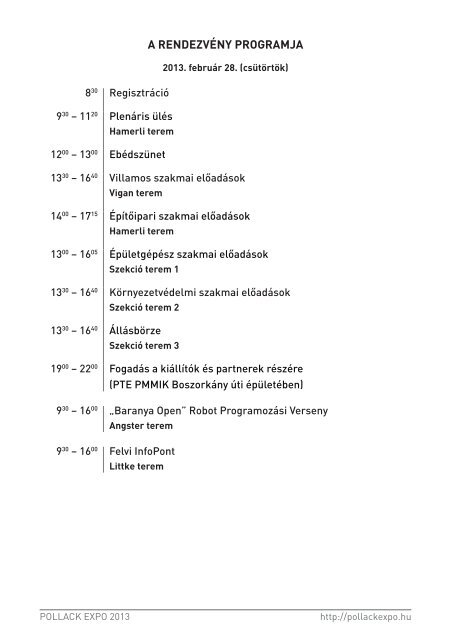 Program - Pollack Expo