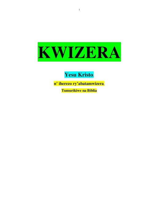 Igitabo Kwizera Movementforchrist Com