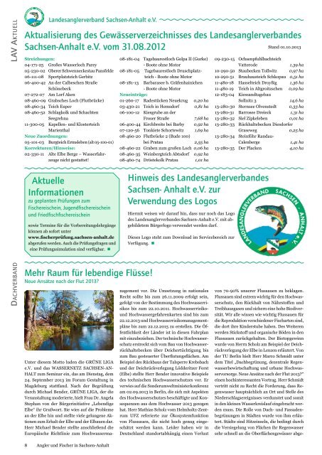 Angler und Fischer in Sachsen-Anhalt - Angelsportgemeinschaft ...