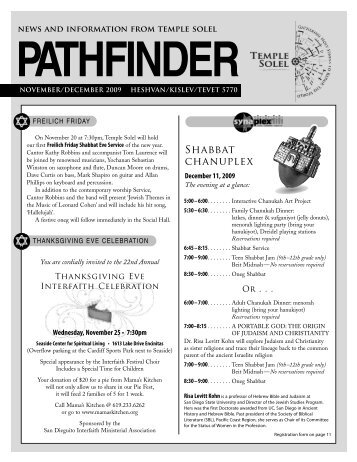 November/December 2009 Pathfinder - Temple Solel