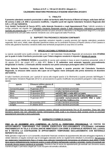 Calendario venatorio provinciale_2012_13-1 - Comune di Rimini
