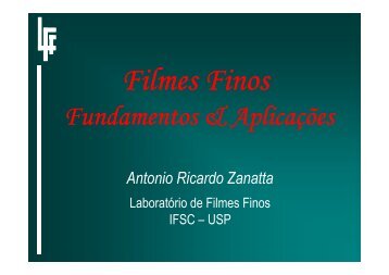 filmes finos: fundamentos e aplicaÃ§Ãµes - IFSC - USP