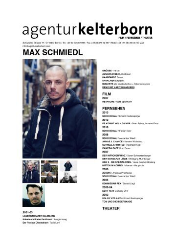 MAX SCHMIEDL - Agentur Kelterborn