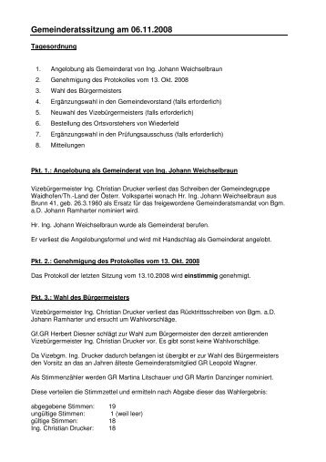 Gemeinderatssitzungsprotokoll (25 KB) - .PDF - Waidhofen an der ...