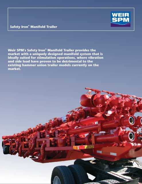 safety iron manifold trailers brochure - front - Weir Oil & Gas Division