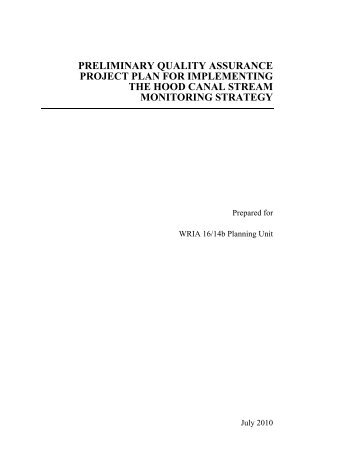 Preliminary Quality Assurance Project Plan for ... - Mason County