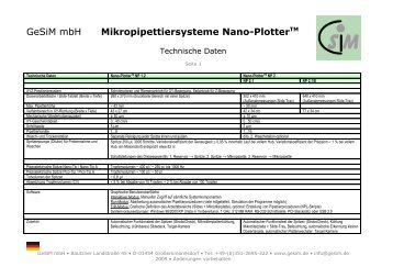 Mikropipettiersysteme Nano-PlotterTM - GeSiM mbH