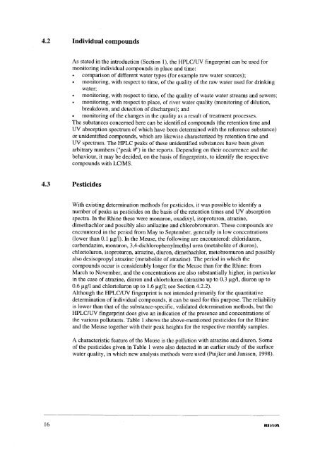 Organic micropollutants in Rhine and Meuse a - Riwa