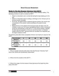 Blood Glucose Metabolism Model #1:The Oral Glucose Tolerance ...