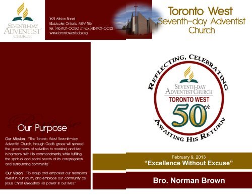 Bro. Norman Brown - Toronto West Seventh Day Adventist Church