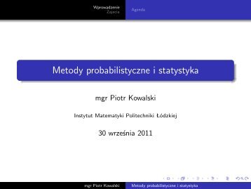 Metody probabilistyczne i statystyka
