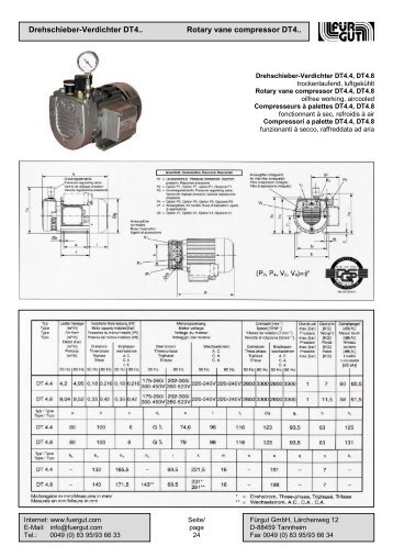 Drehschieber-Verdichter DT4.. Rotary vane compressor DT4.. - Fürgut